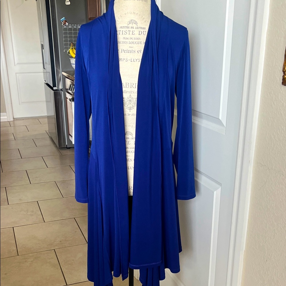 NWT Vitrsse Royal Vibrant Blue Open Front high low Cardigan S/M